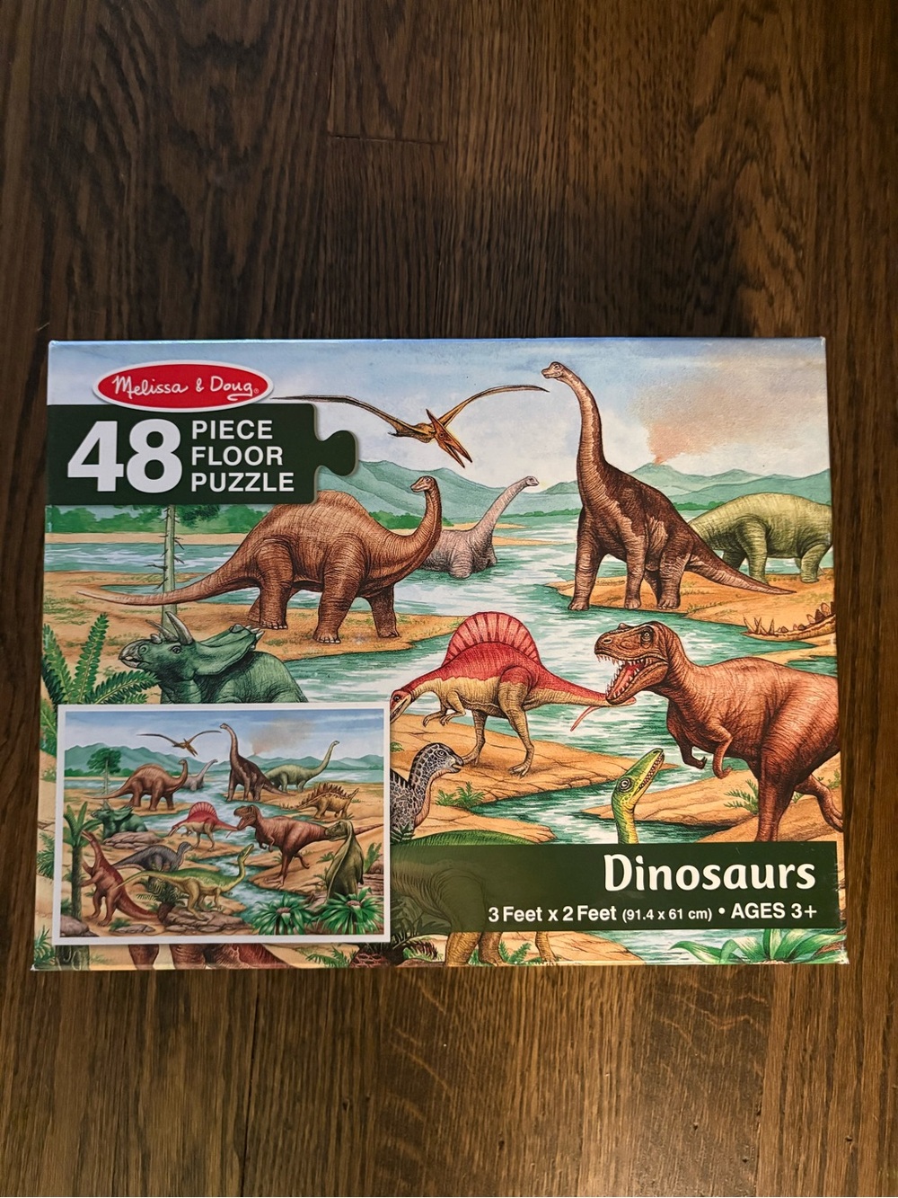 Melissa & Doug Dinosaurs 48 Piece Jumbo Floor Puzzle Complete 2x3 Ft Ages 3+